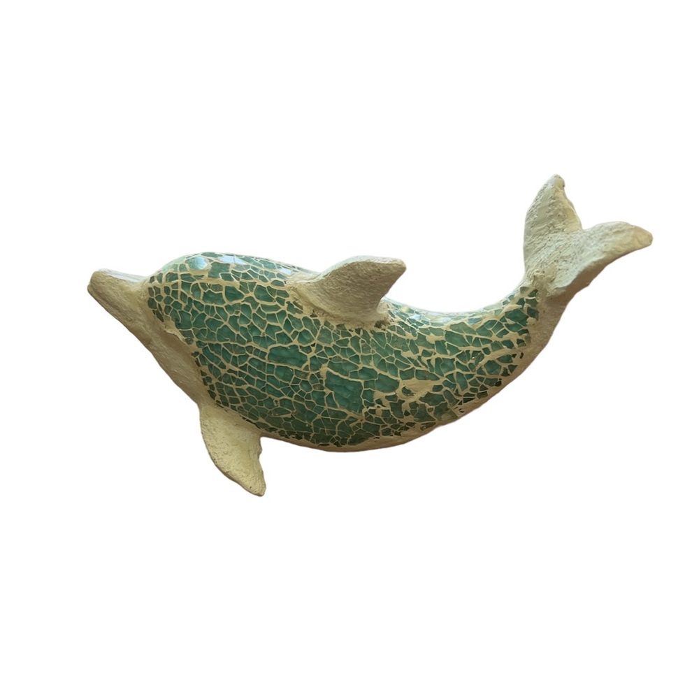 Beautiful ceramic and‎ mosaic colored stone dolphin